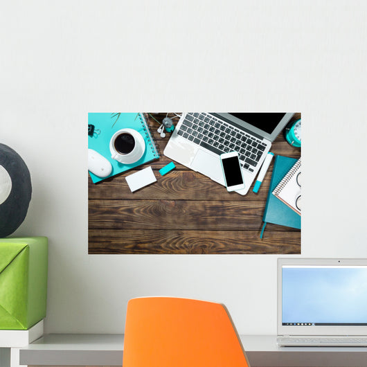 Laptop Financial Business News Wall Decal