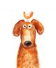 Dog with Chicken Head Wall Decal