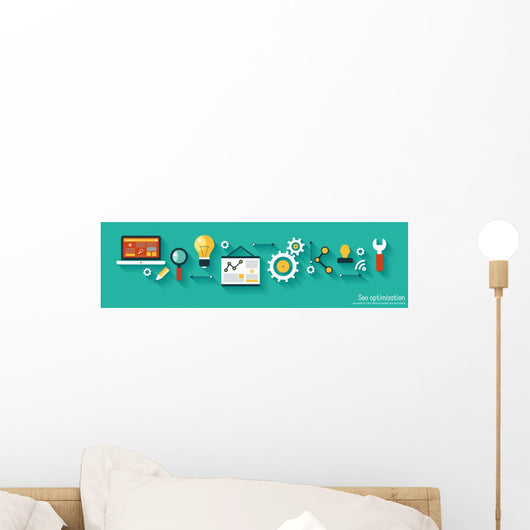 Infographics Seo Optimization Wall Decal Panoramic Wall Decal