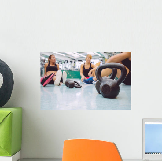 Black Iron Kettlebell Floor Wall Decal