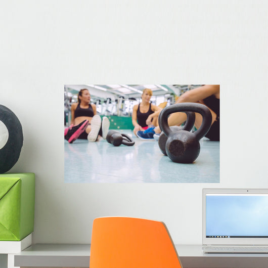 Black Iron Kettlebell Floor Wall Decal