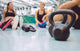 Black Iron Kettlebell Floor Wall Decal