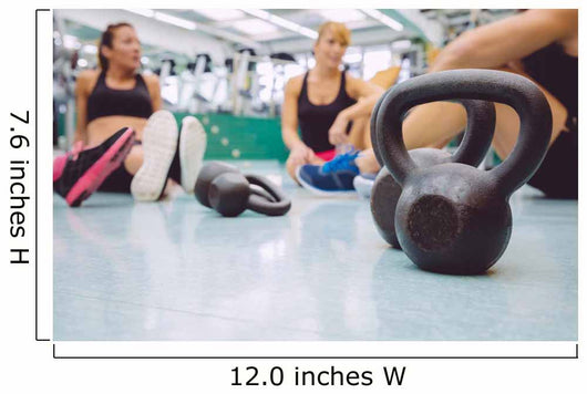 Black Iron Kettlebell Floor Wall Decal