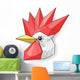 Cock Low Polygon Linear Wall Decal