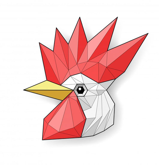 Cock Low Polygon Linear Wall Decal