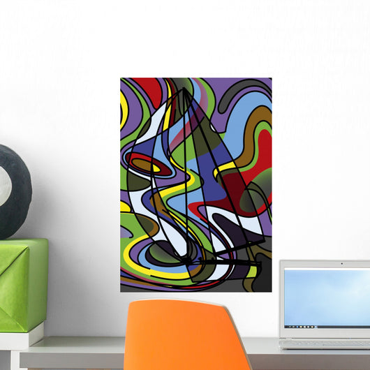 Voilier Psychedelique Wall Decal