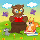 Owl Reading Book for Wall Decal
