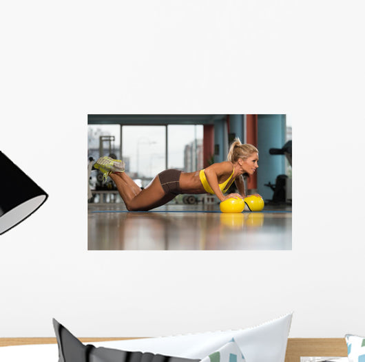 Woman Exercising Push Ups Wall Decal