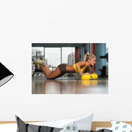 Woman Exercising Push Ups Wall Decal