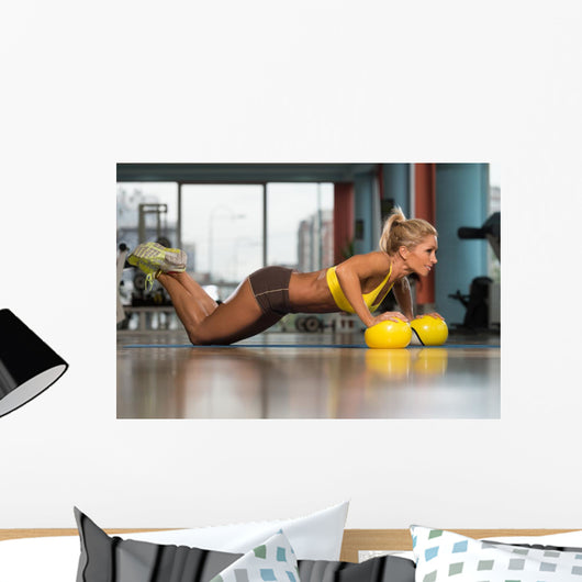 Woman Exercising Push Ups Wall Decal