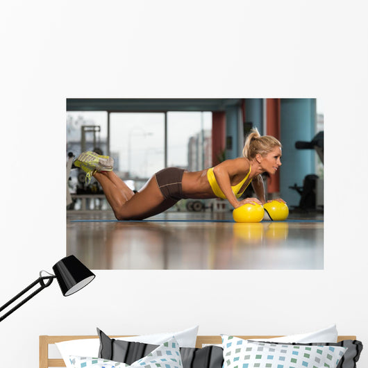 Woman Exercising Push Ups Wall Decal