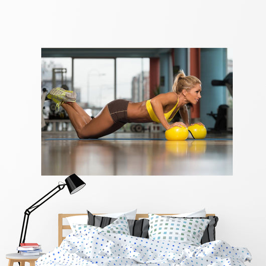 Woman Exercising Push Ups Wall Decal