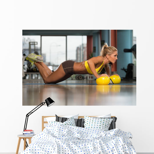 Woman Exercising Push Ups Wall Decal
