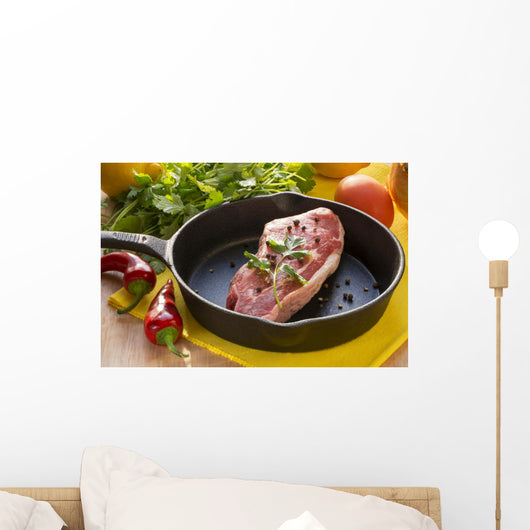 Raw Steak Cast Iron Wall Decal