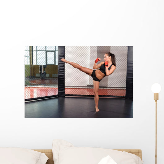 Female Boxer Fighting Ring Wall Decal