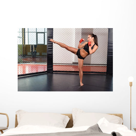 Female Boxer Fighting Ring Wall Decal