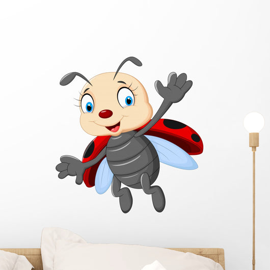 Cute Ladybug Cartoon Wall Decal