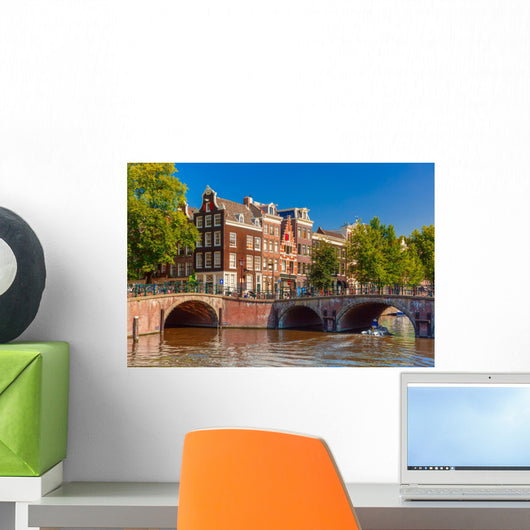 City Amsterdam Canal Bridge Wall Decal