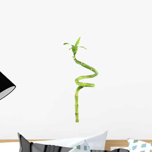 Bamboo Green Plant White Wall Decal