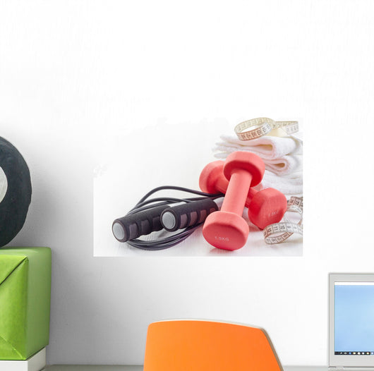 Fitness Equipment Dumbbells Wall Decal Design 2