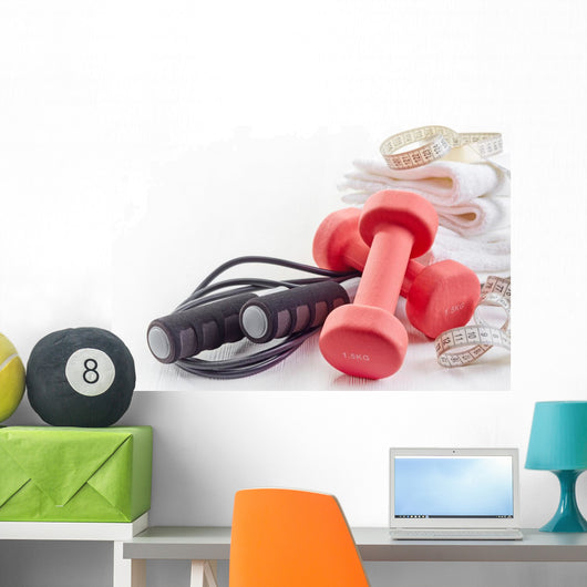Fitness Equipment Dumbbells Wall Decal Design 2