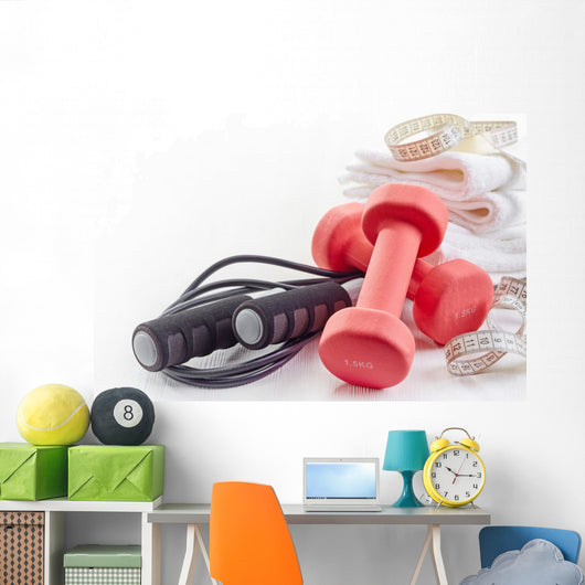 Fitness Equipment Dumbbells Wall Decal Design 2