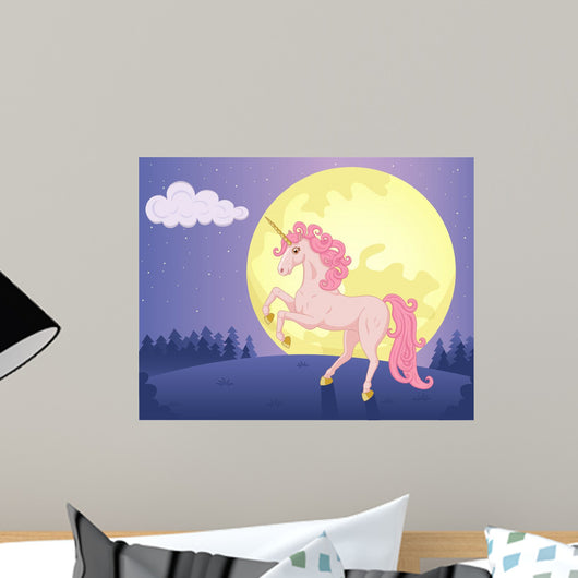 Moon and Unicorn Wall Decal Design 3