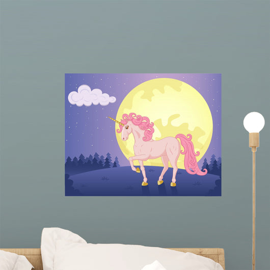 Moon and Unicorn Wall Decal Design 2