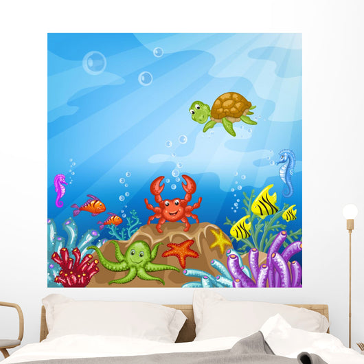 Illustration Underwater World Wall Decal