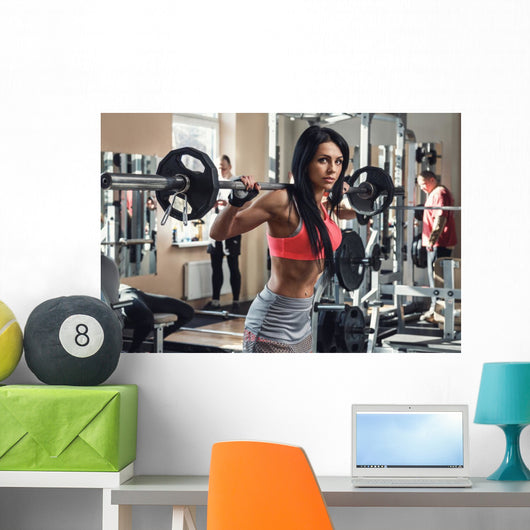 Beautiful Brunette Workout Wall Decal