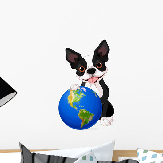 Boston Terrier Earth Day Wall Decal