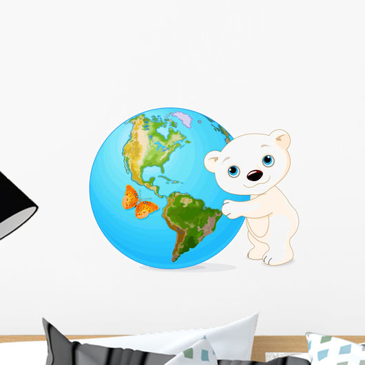 Polar Bear Earth Day Wall Decal