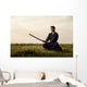 Kendo Fighter Holding Bokuto Wall Decal