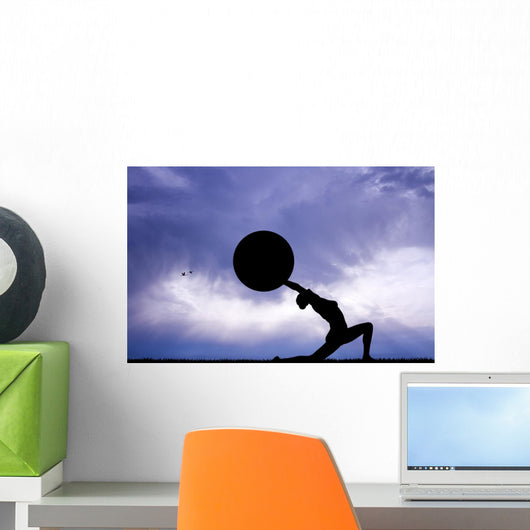 Pilates Silhouette Sunset Wall Decal