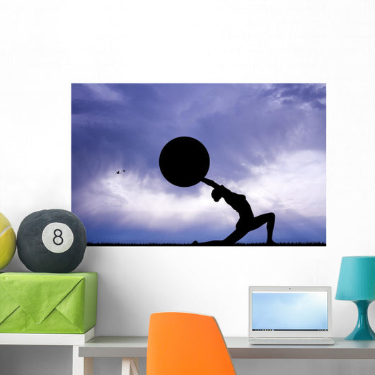 Pilates Silhouette Sunset Wall Decal