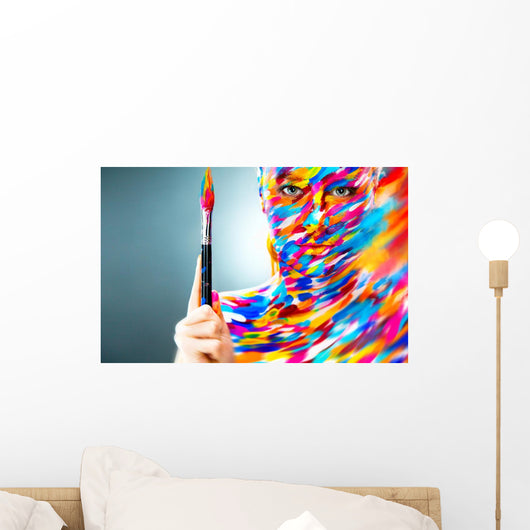 Portrait Bright Beautiful Girl Wall Decal Design 1