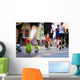 Unrecognizable Young Runners City Wall Decal Design 2