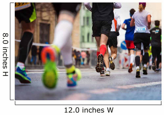 Unrecognizable Young Runners City Wall Decal Design 2