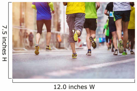 Unrecognizable Young Runners City Wall Decal Design 1