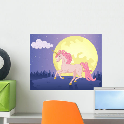 Moon and Unicorn Wall Decal Design 1