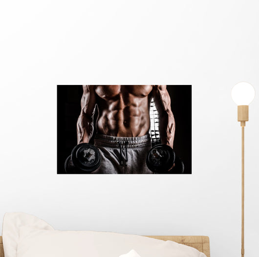 Beautiful Male with Weights Wall Decal