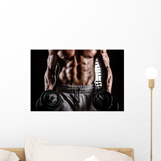Beautiful Male with Weights Wall Decal