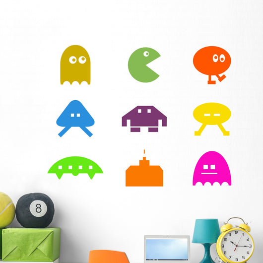Retro Gaming Shapes Wall Stickers Wall Decal