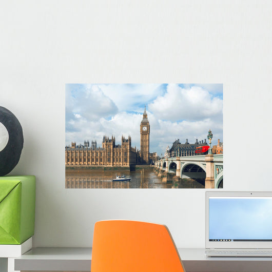 Big Ben and Houses Wall Decal