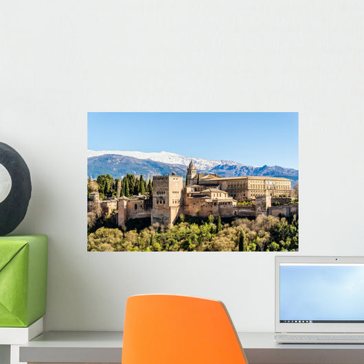 Alhambra Granada Vor Schneebedeckter Wall Decal