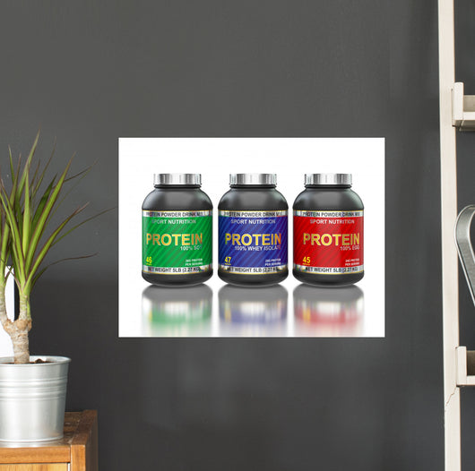 Protein Jars White with Wall Decal
