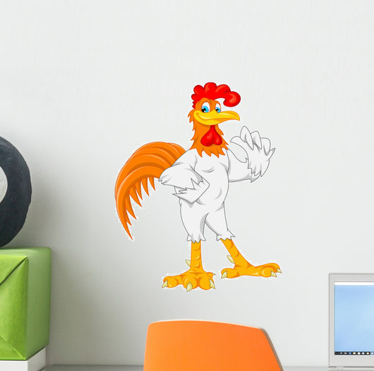Cute Rooster Cartoon Wall Decal