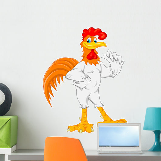 Cute Rooster Cartoon Wall Decal