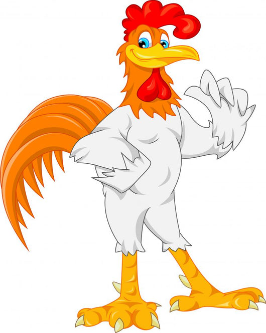 Cute Rooster Cartoon Wall Decal