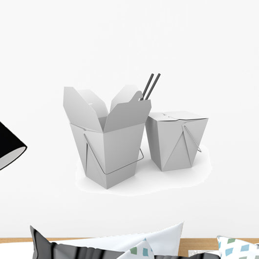 Carryout Containers for Chinese Wall Decal